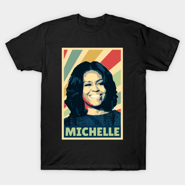 Michelle Obama Vintage Colors T-Shirt by Nerd_art